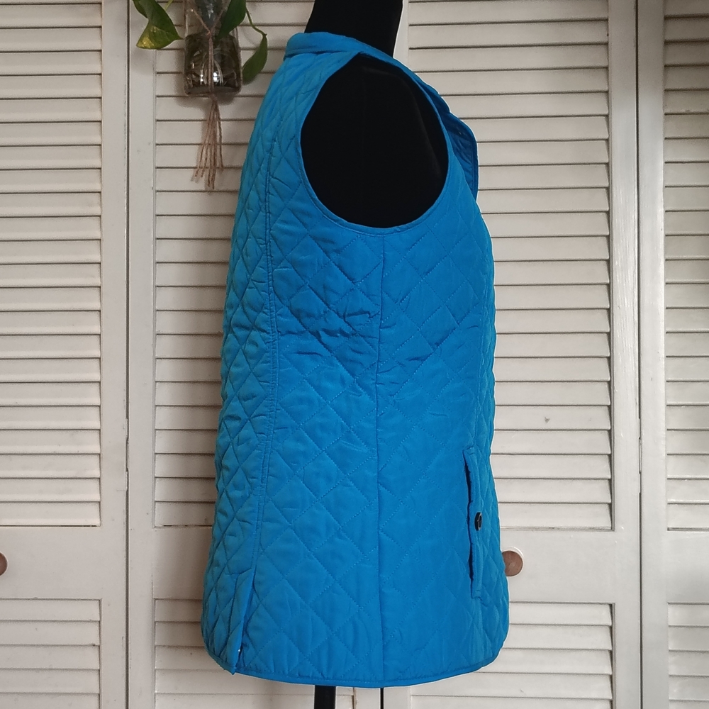 J.Jill Bright Turquoise Blue Quilted Vest Size XS – Like New - Picture 7 of 13